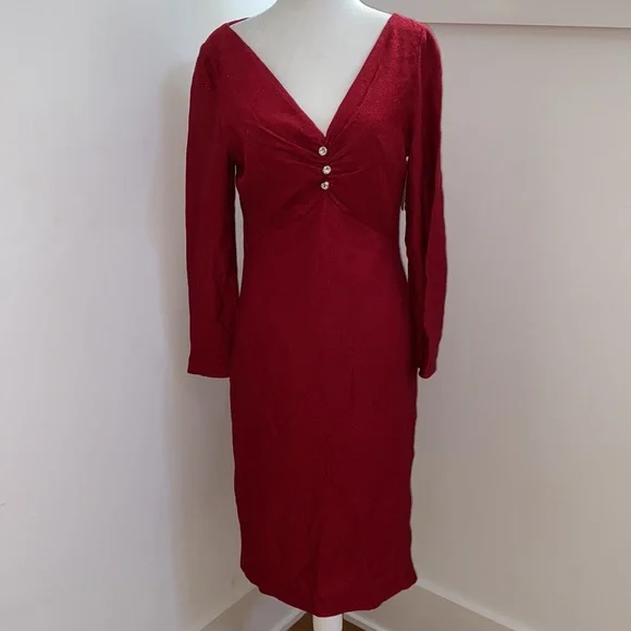 NWOT St John Evening Shimmer Long Sleeve Dress